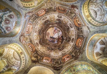 A, cúpula, em, san vitale, basílica, ravenna, ravenna, província, itália
